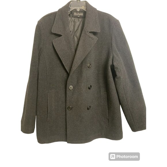 M. Julian Wool Blend Coat Size XL Button Up Black - Picture 1 of 8